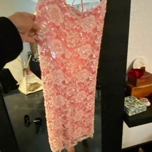 Vintage Italian sequin sexy pink minidress